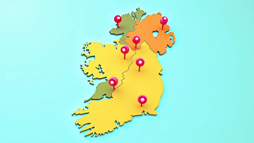 Map of Ireland showing dance event locations