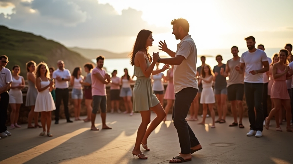 Outdoor summer dance festival on Wild Atlantic Way, coastal setting