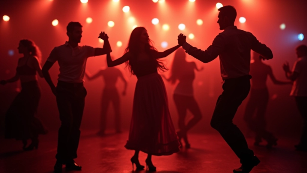Salsa dancers in motion at Dublin venue, energetic social dance atmosphere