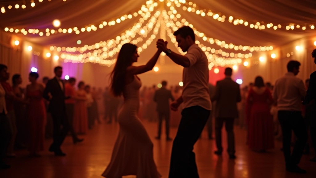 Winter festival indoor venue with festive decorations and holiday atmosphere